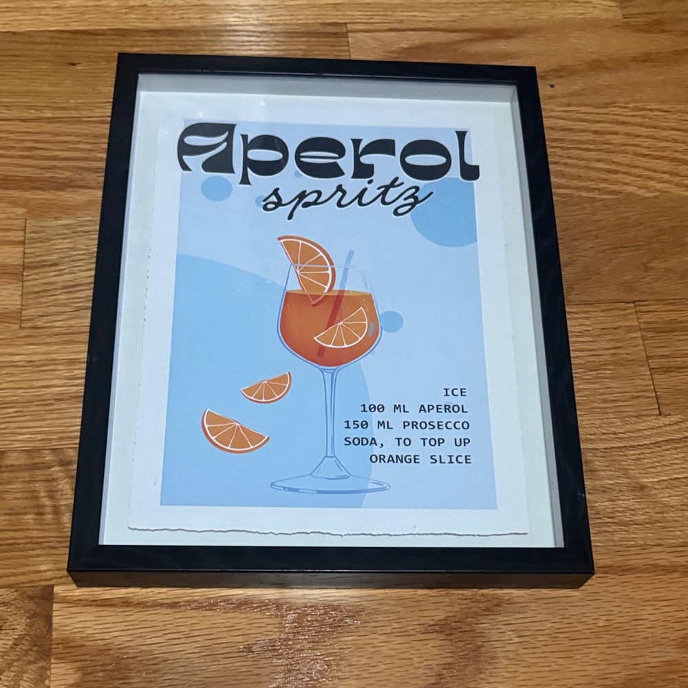 Aperol Spritz Art Print with Black Frame